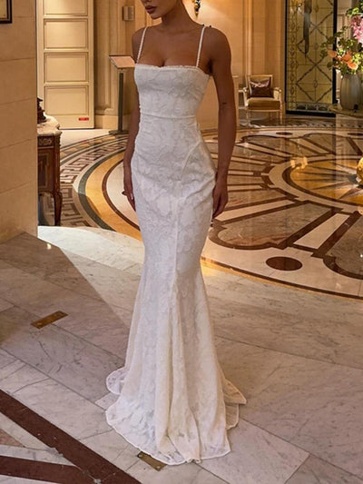 Tie-Back Fischgräten-Maxikleid