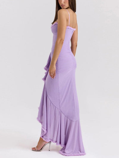 Off-Shoulder Mesh Maxikleid