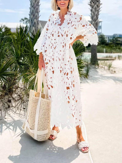 Lace Strand Midi Kleid