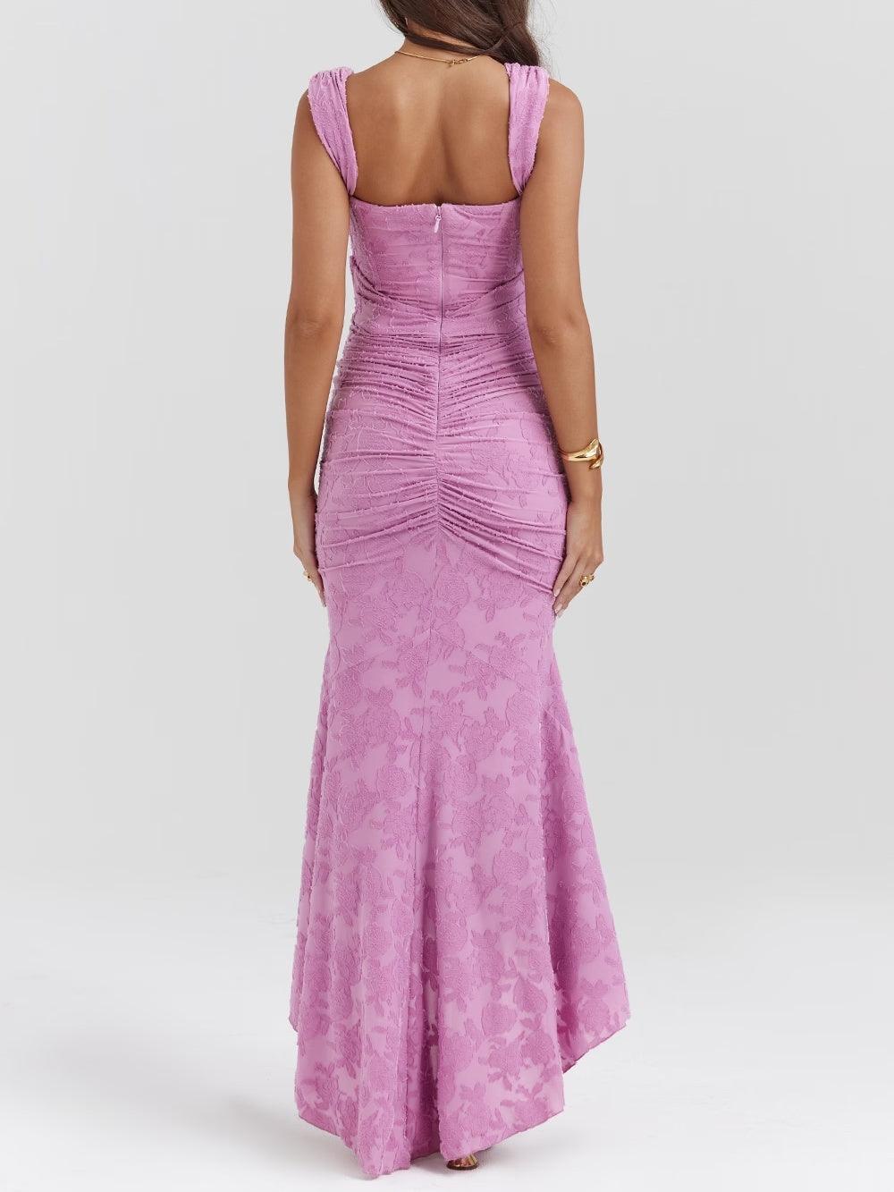 Blaue Glockenblume Floral Maxi-Kleid