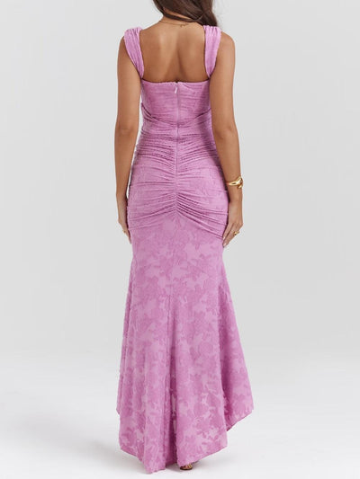 Blaue Glockenblume Floral Maxi-Kleid