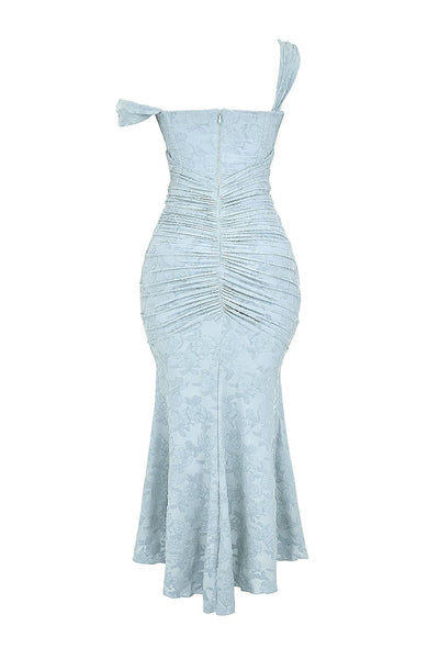 Blaue Glockenblume Floral Maxi-Kleid