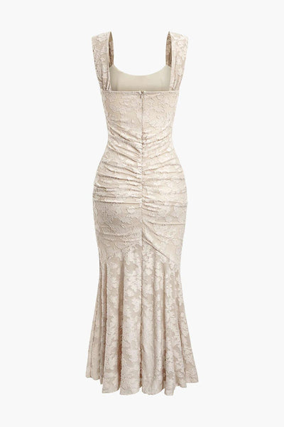 Weißes Glocken-blumiges Maxikleid