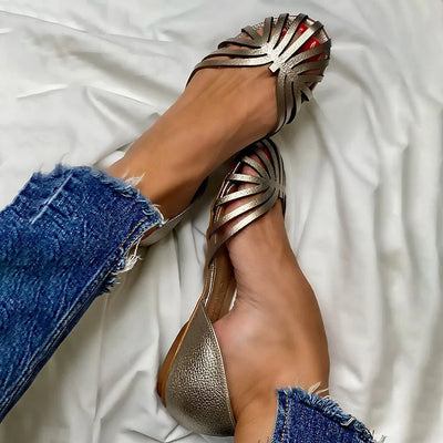 LIA Ballerinas mit Offener Spitze - Elegante und Modische Schuhe
