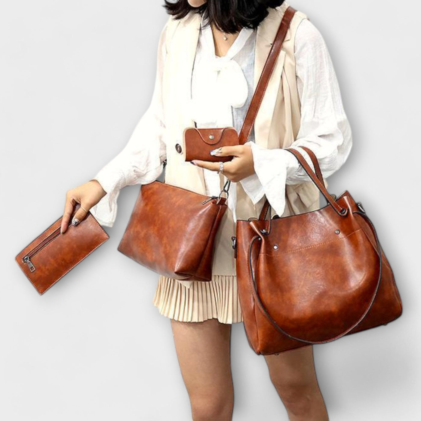 Olivia - 4-teiliges Vintage-Taschenset