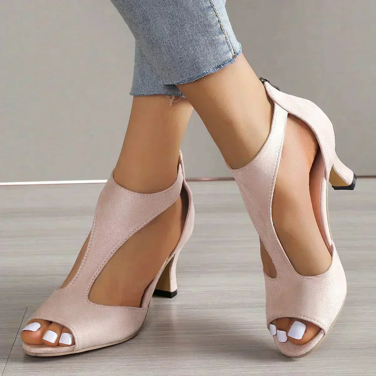 Amerra - Stiletto Sandalen mit Reißverschluss