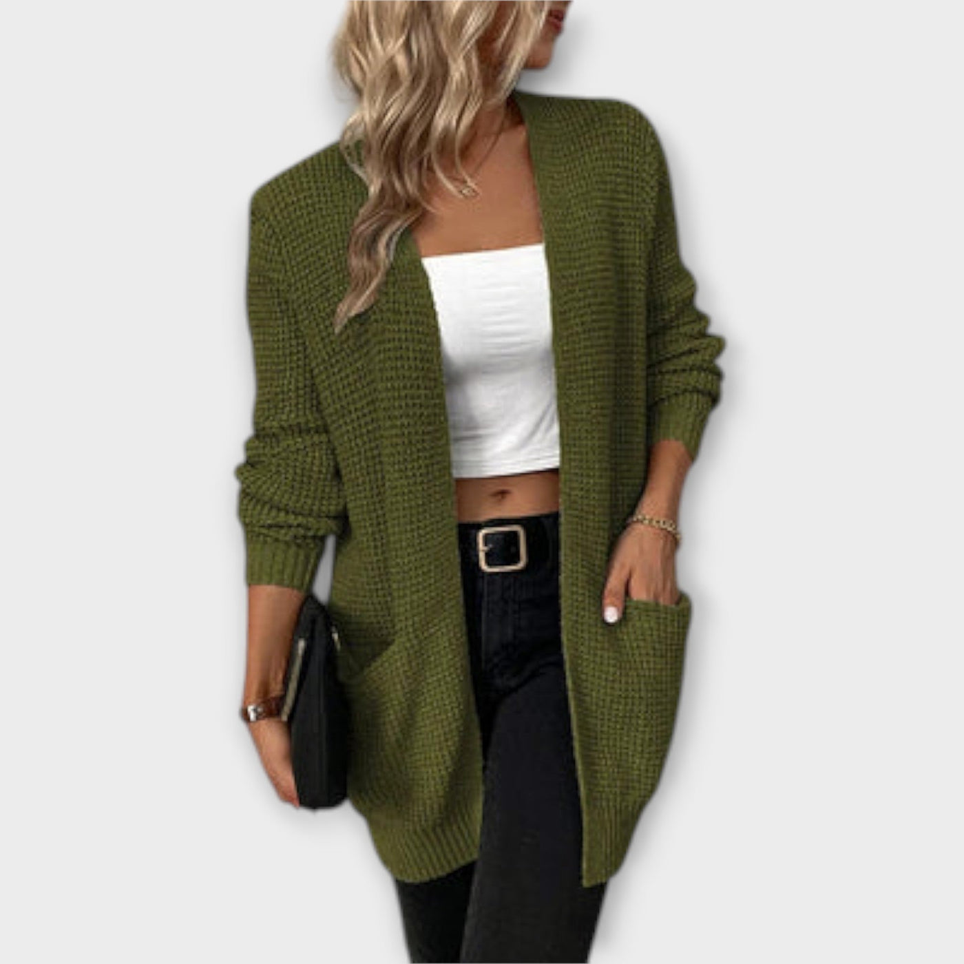 Sharon - Lässiger Strickcardigan mit Taschen