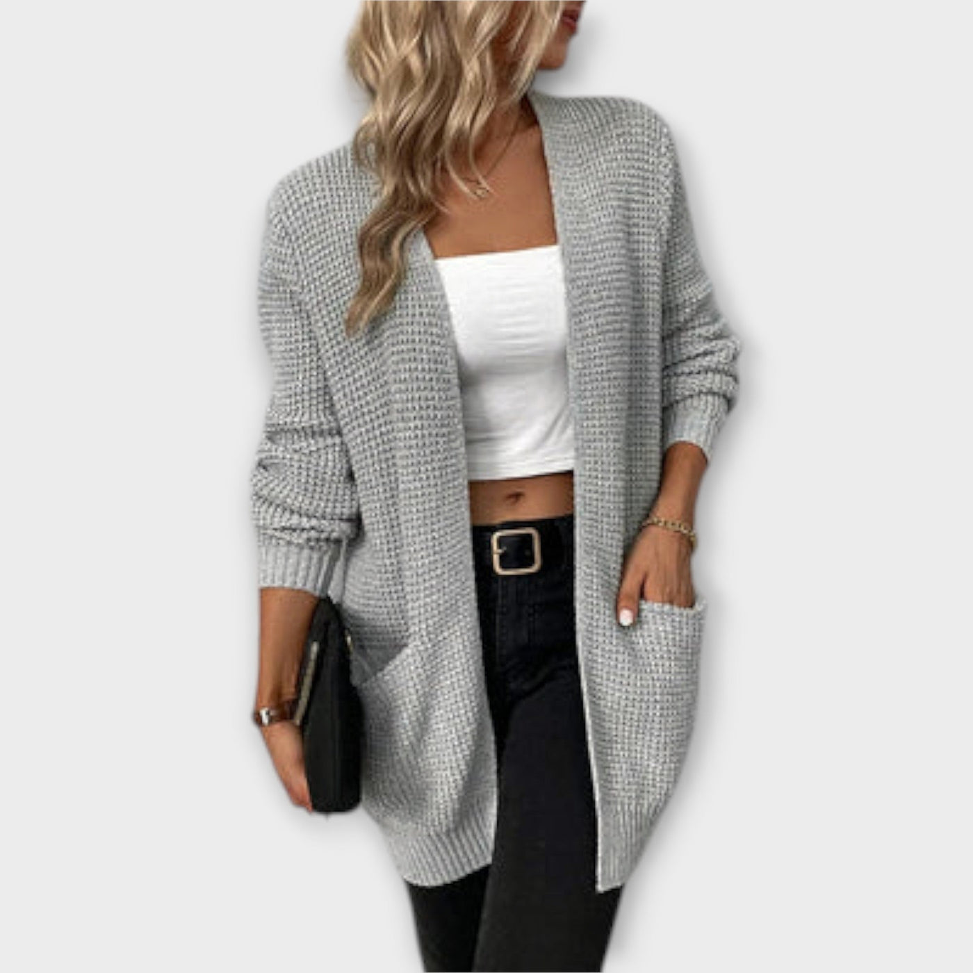 Sharon - Lässiger Strickcardigan mit Taschen