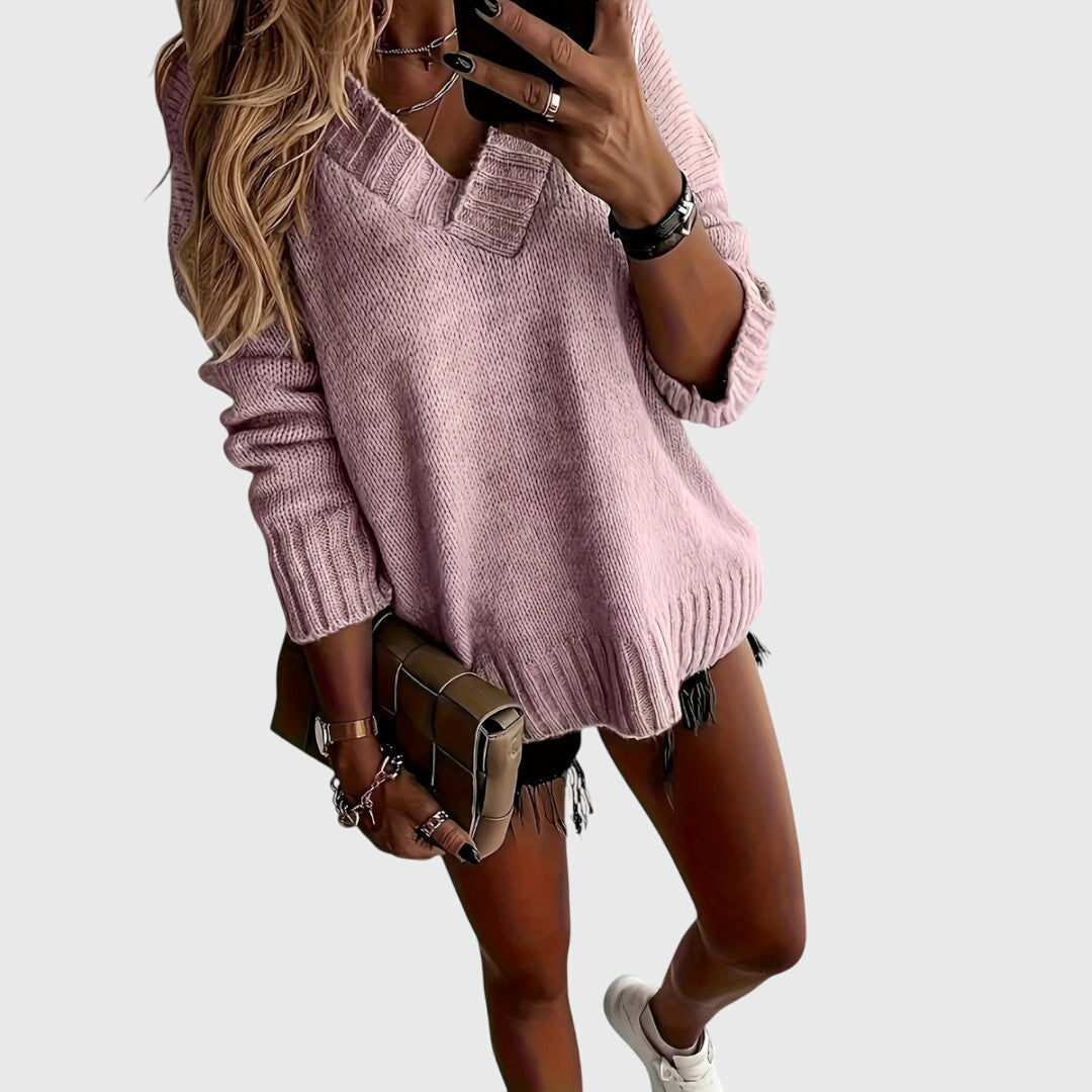 Carole - V-Ausschnitt Strickpullover