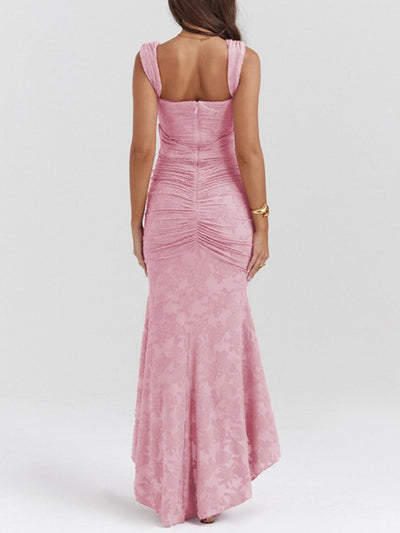 Blaue Glockenblume Floral Maxi-Kleid