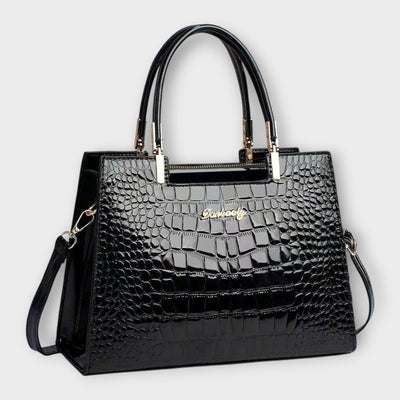 Olivia - Glänzende Krokodilprägung Handtasche