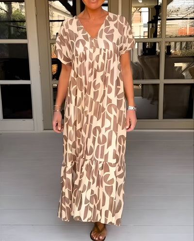 Colette | V-Ausschnitt fließendes Kleid
