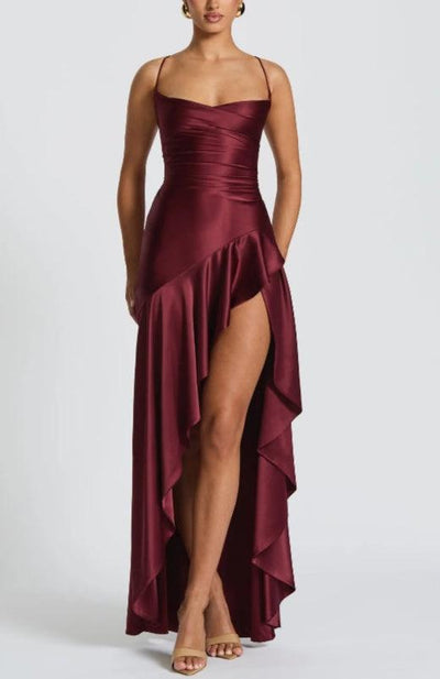 Halterloses Rüschenshirt Maxi-Kleid
