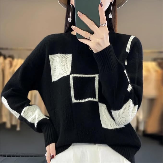 Ellie - Gestrickter Rundhals-Pullover