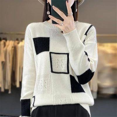 Ellie - Gestrickter Rundhals-Pullover