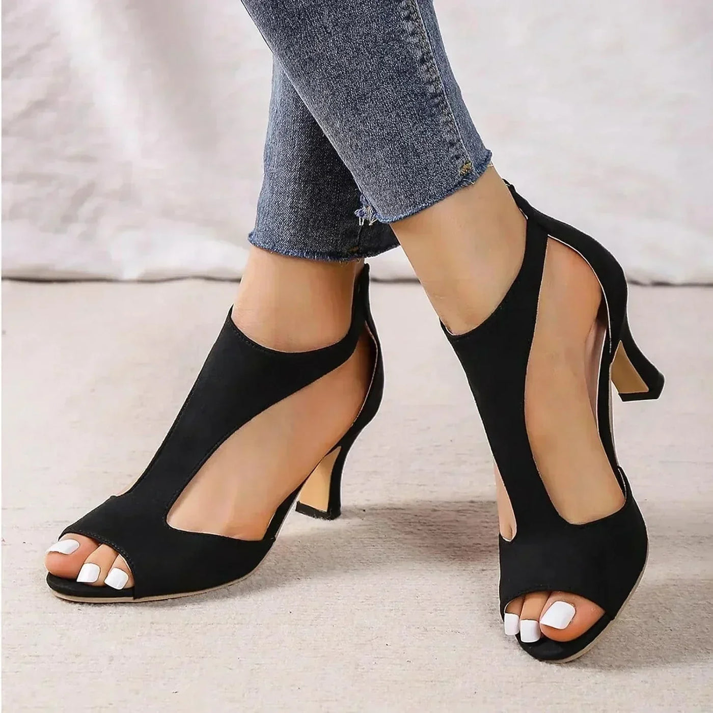 Amerra - Stiletto Sandalen mit Reißverschluss