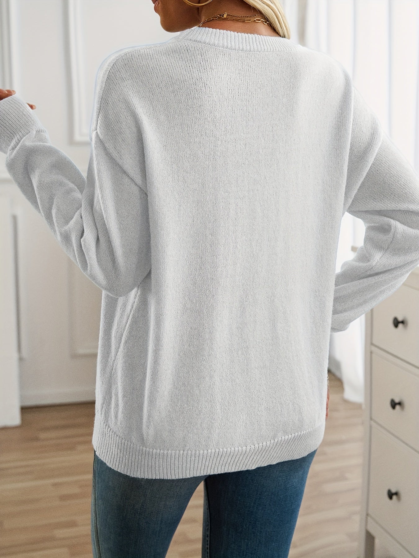 Elisabeth - Pullover mit langen Ärmeln und Rundhalsausschnitt