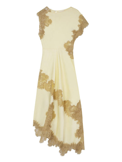 Satin- und Spitzen-Maxikleid