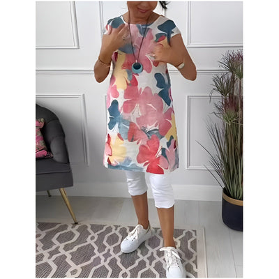 Mailin™ | Losse Tuniekjurk met Bloemmotief