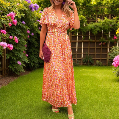Agathe Klassische V-Ausschnitt Kleid