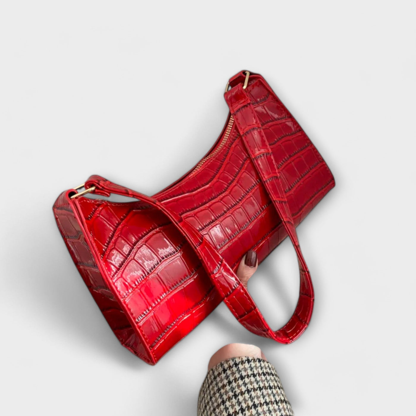 Olivia - Glänzende Lederhandtasche