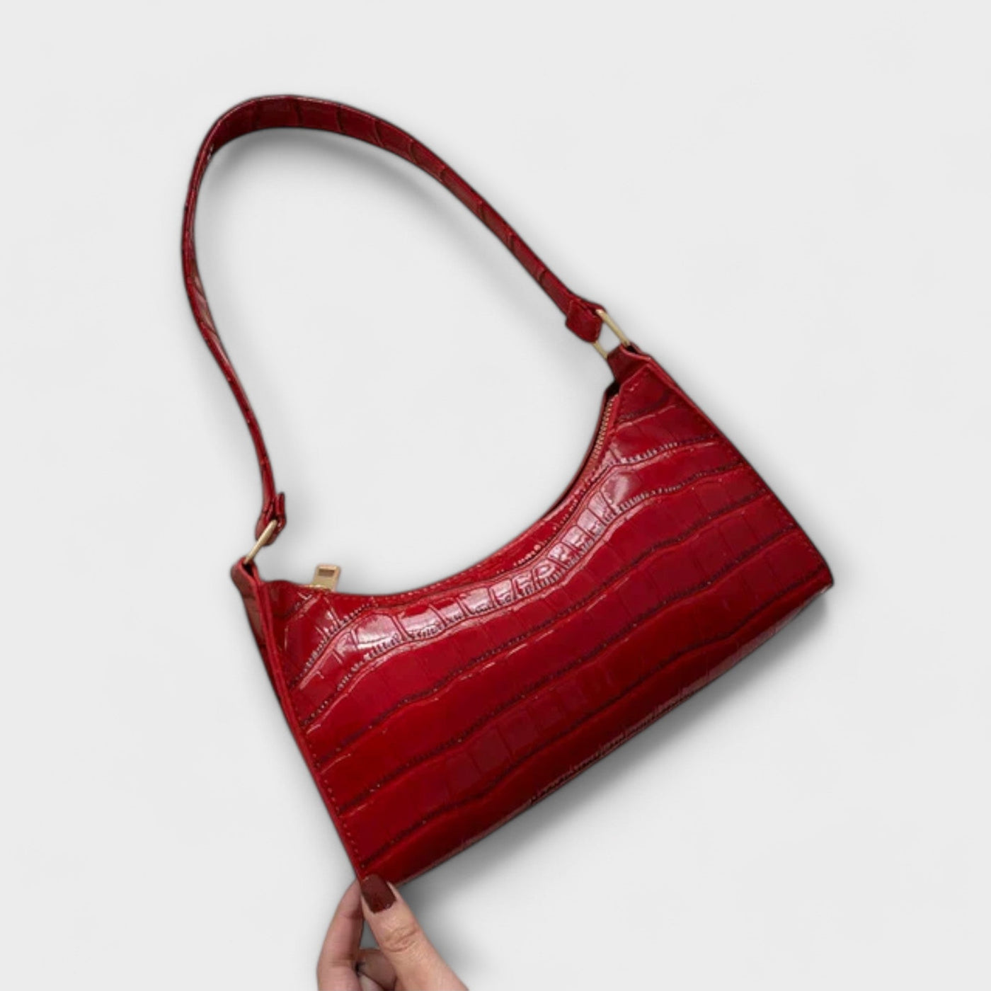 Olivia - Glänzende Lederhandtasche
