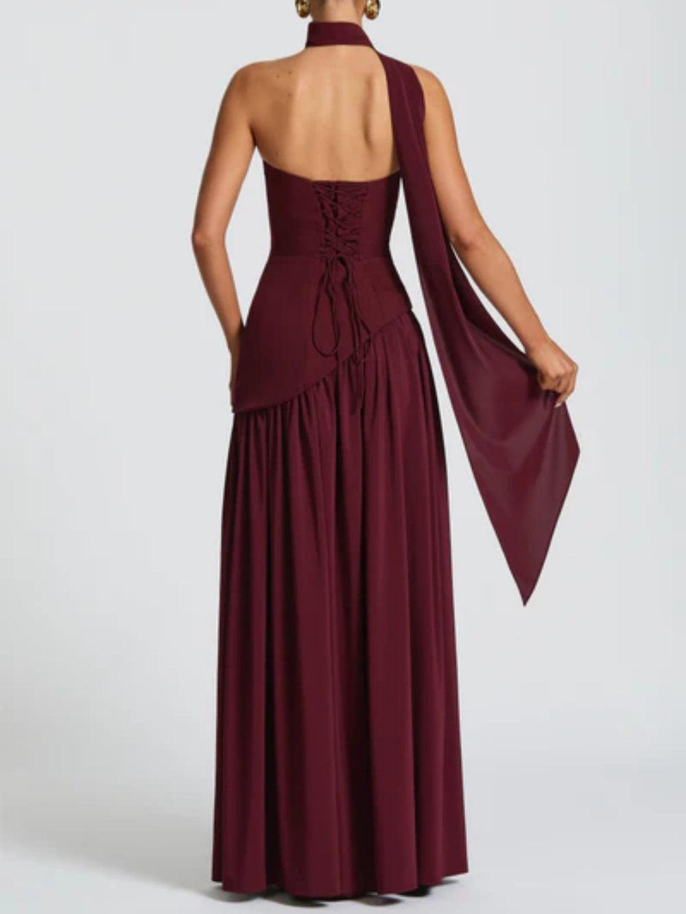 Maliyah Maxikleid - Kirschlack