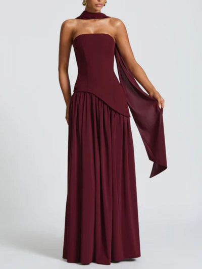 Maliyah Maxikleid - Kirschlack