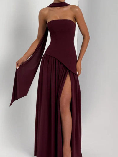 Maliyah Maxikleid - Kirschlack