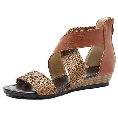 Zoey - Geflochtene Leder Sandalen