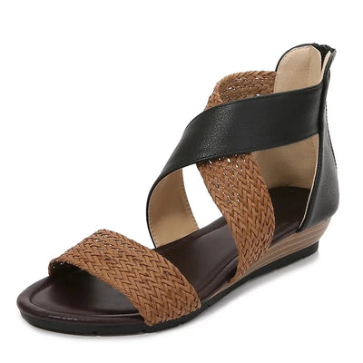 Zoey - Geflochtene Leder Sandalen