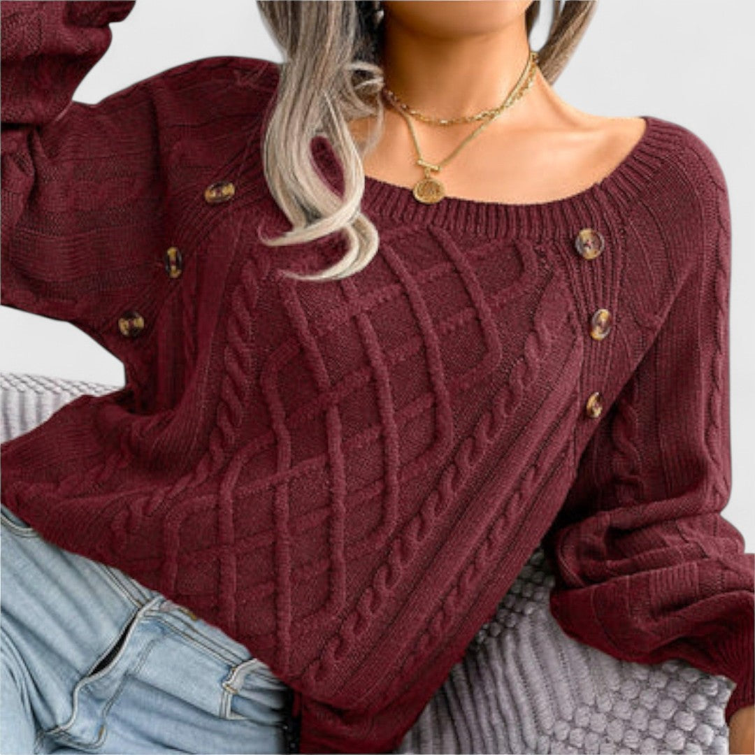 Mila - Strickpullover mit Knöpfen