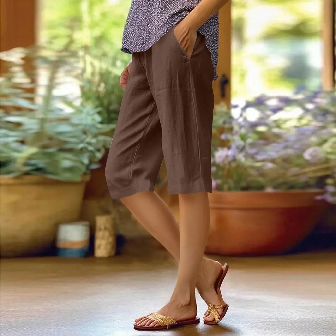 Brenda | Hohe Taille Einfarbige Casual Hose