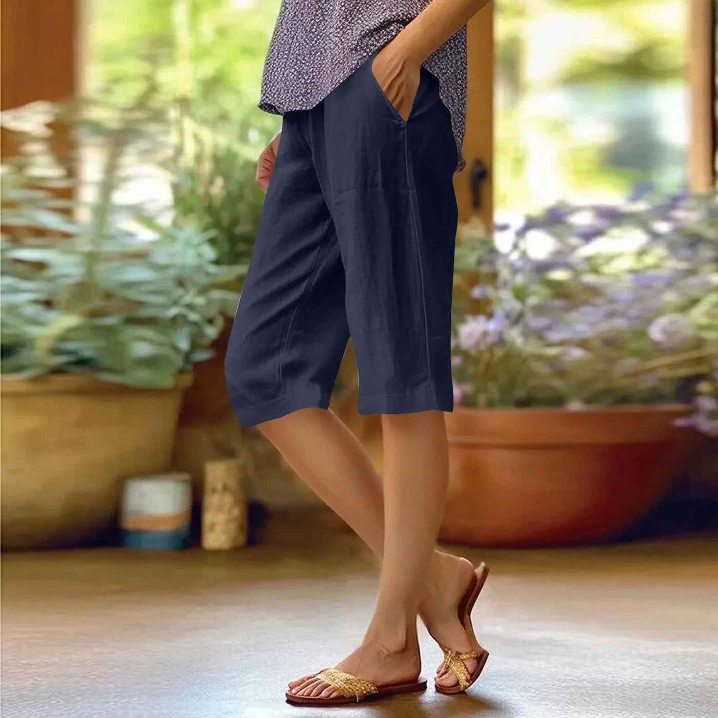 Brenda | Hohe Taille Einfarbige Casual Hose