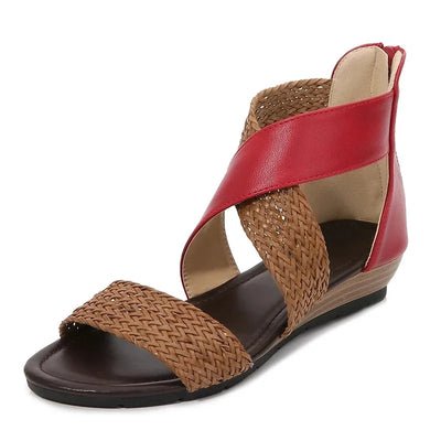 Zoey - Geflochtene Leder Sandalen