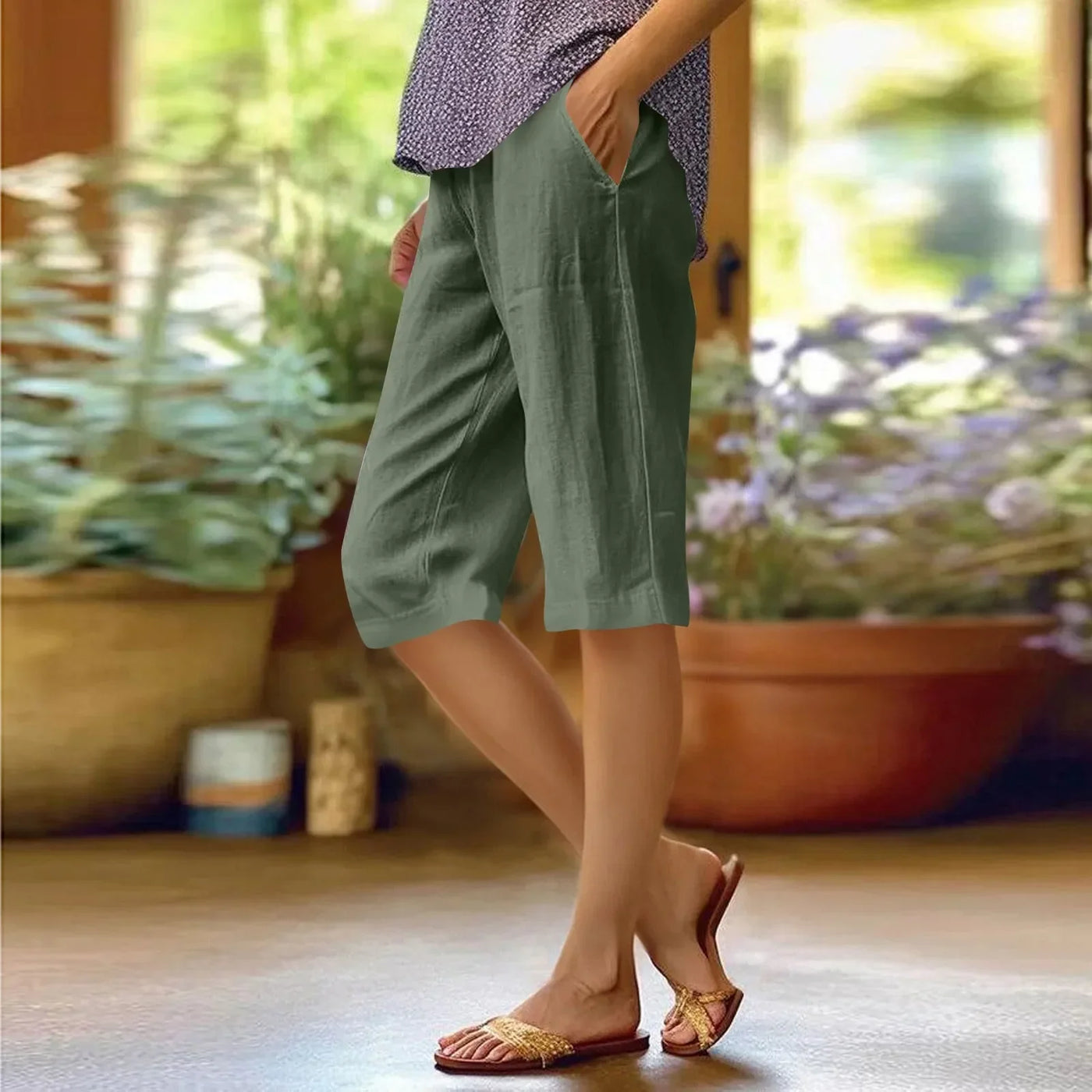 Brenda | Hohe Taille Einfarbige Casual Hose