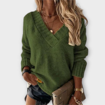 Avril - Gemütlicher V-Ausschnitt Pullover