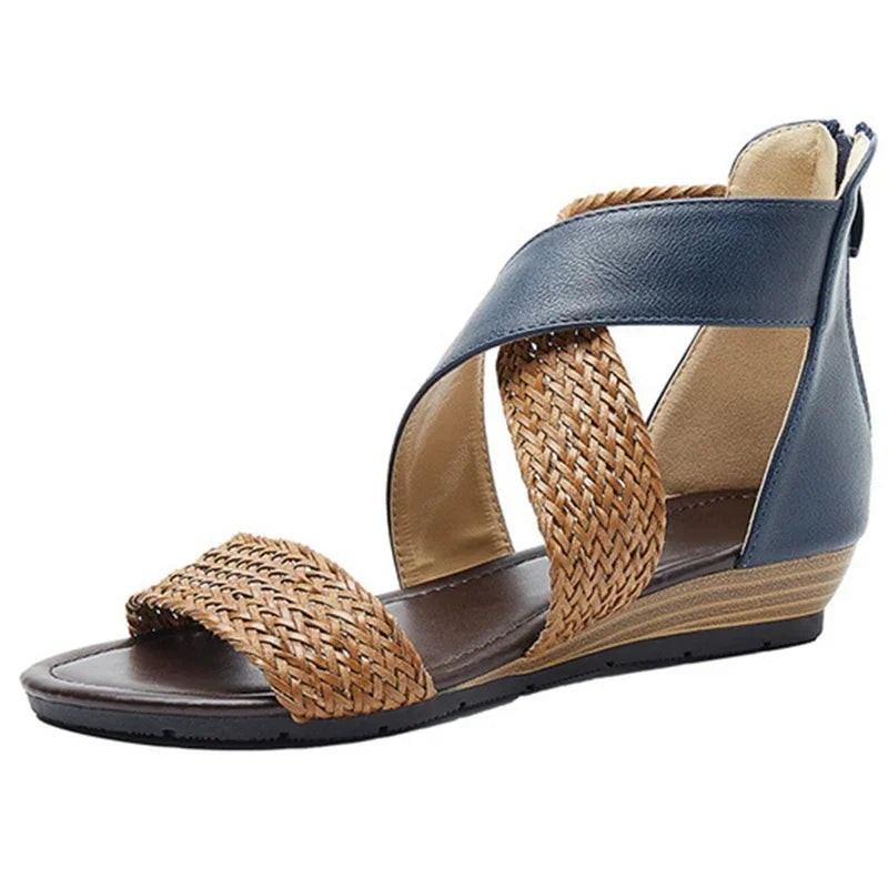 Zoey - Geflochtene Leder Sandalen