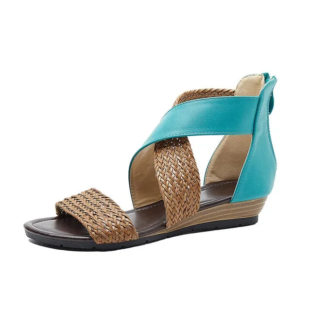 Zoey - Geflochtene Leder Sandalen
