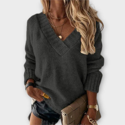 Avril - Gemütlicher V-Ausschnitt Pullover