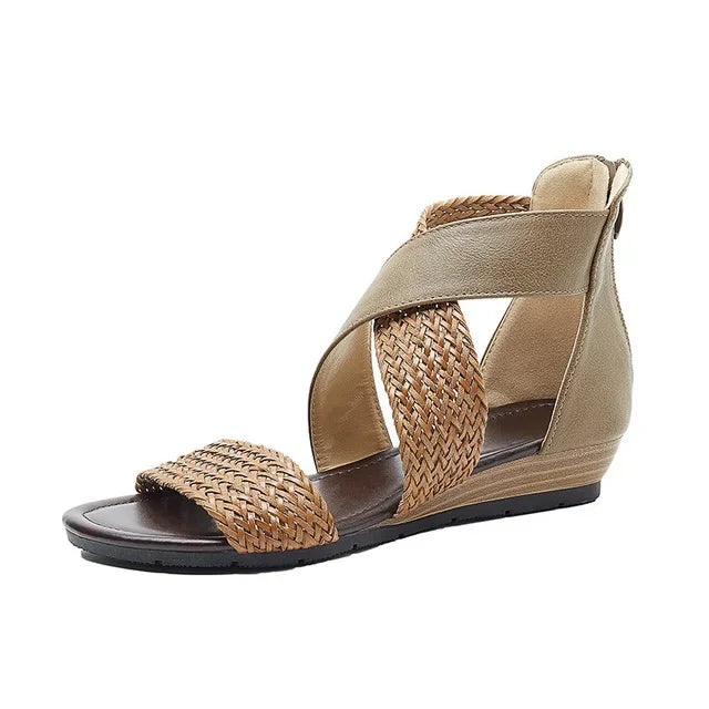 Zoey - Geflochtene Leder Sandalen