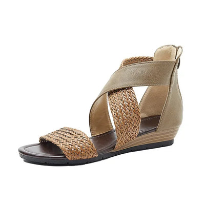 Zoey - Geflochtene Leder Sandalen