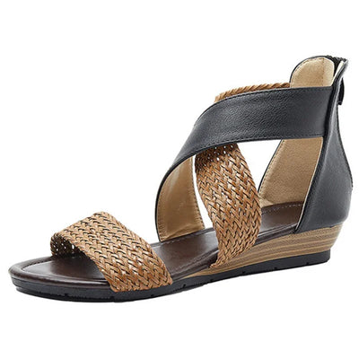 Zoey - Geflochtene Leder Sandalen