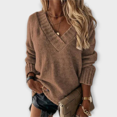 Avril - Gemütlicher V-Ausschnitt Pullover