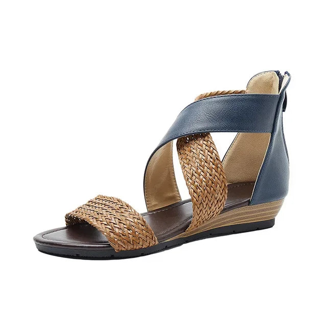 Zoey - Geflochtene Leder Sandalen