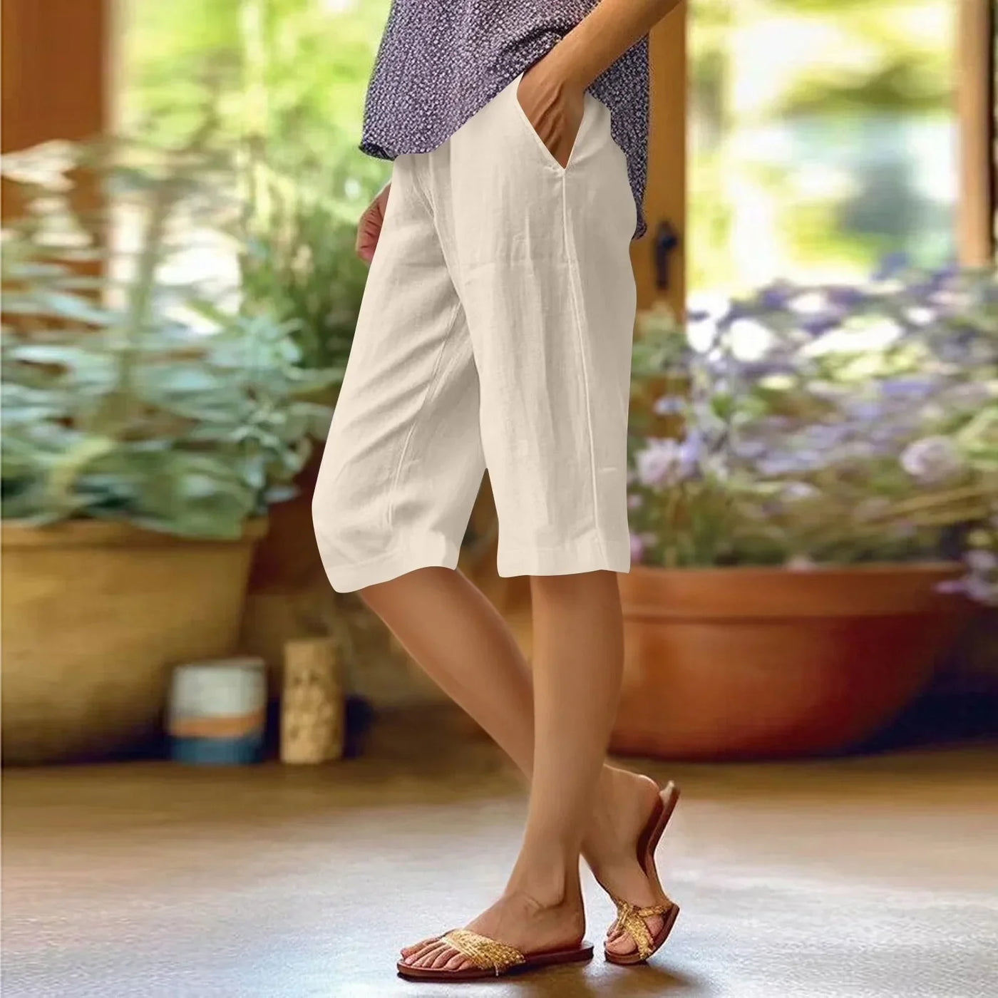 Brenda | Hohe Taille Einfarbige Casual Hose