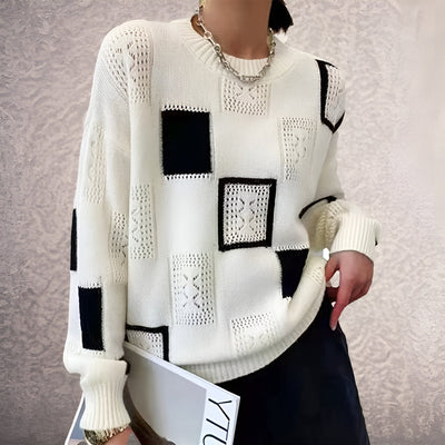 Ellie - Gestrickter Rundhals-Pullover