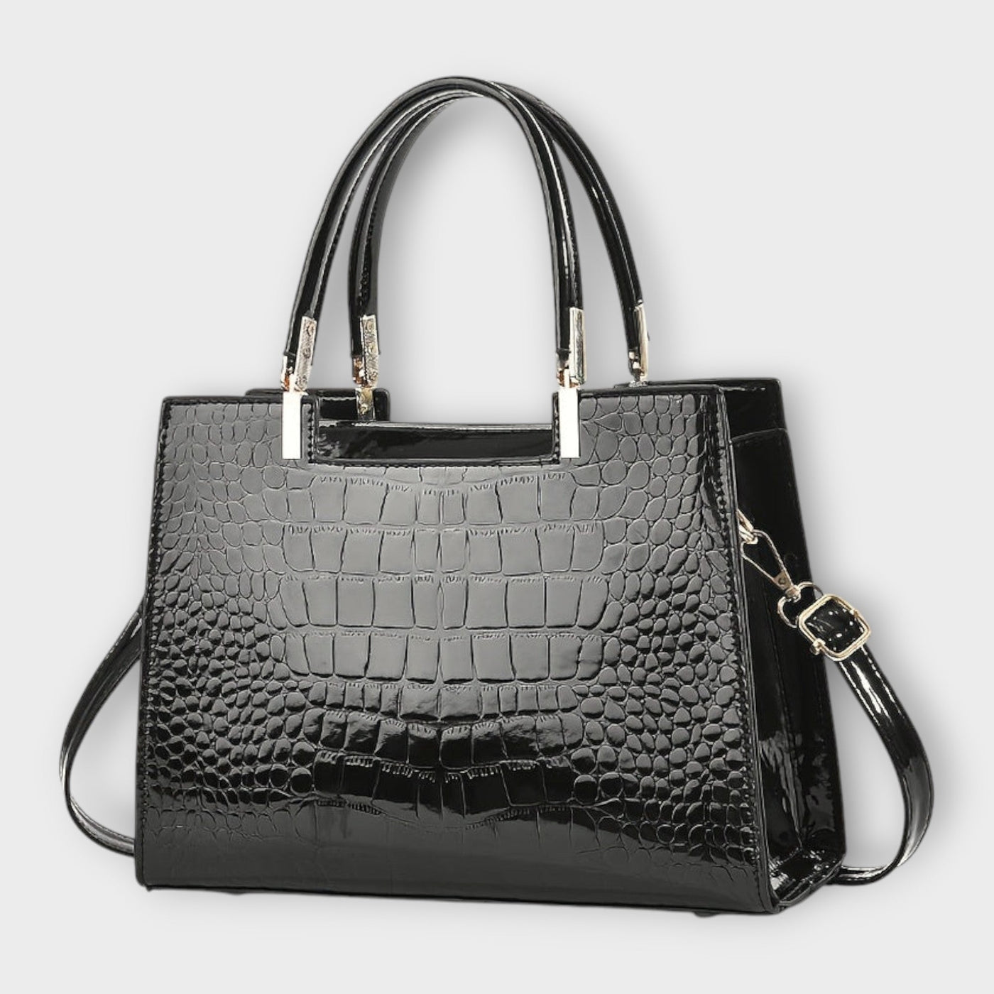 Olivia - Glänzende Krokodilprägung Handtasche