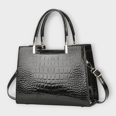Olivia - Glänzende Krokodilprägung Handtasche