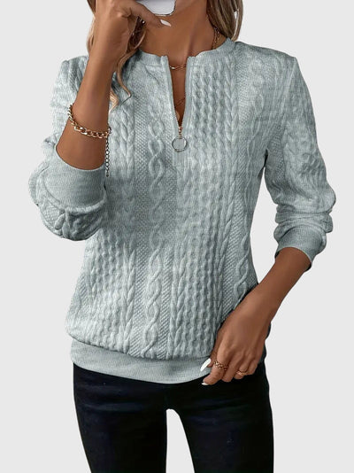 Catherine - Sweatshirt mit halbem Reißverschluss